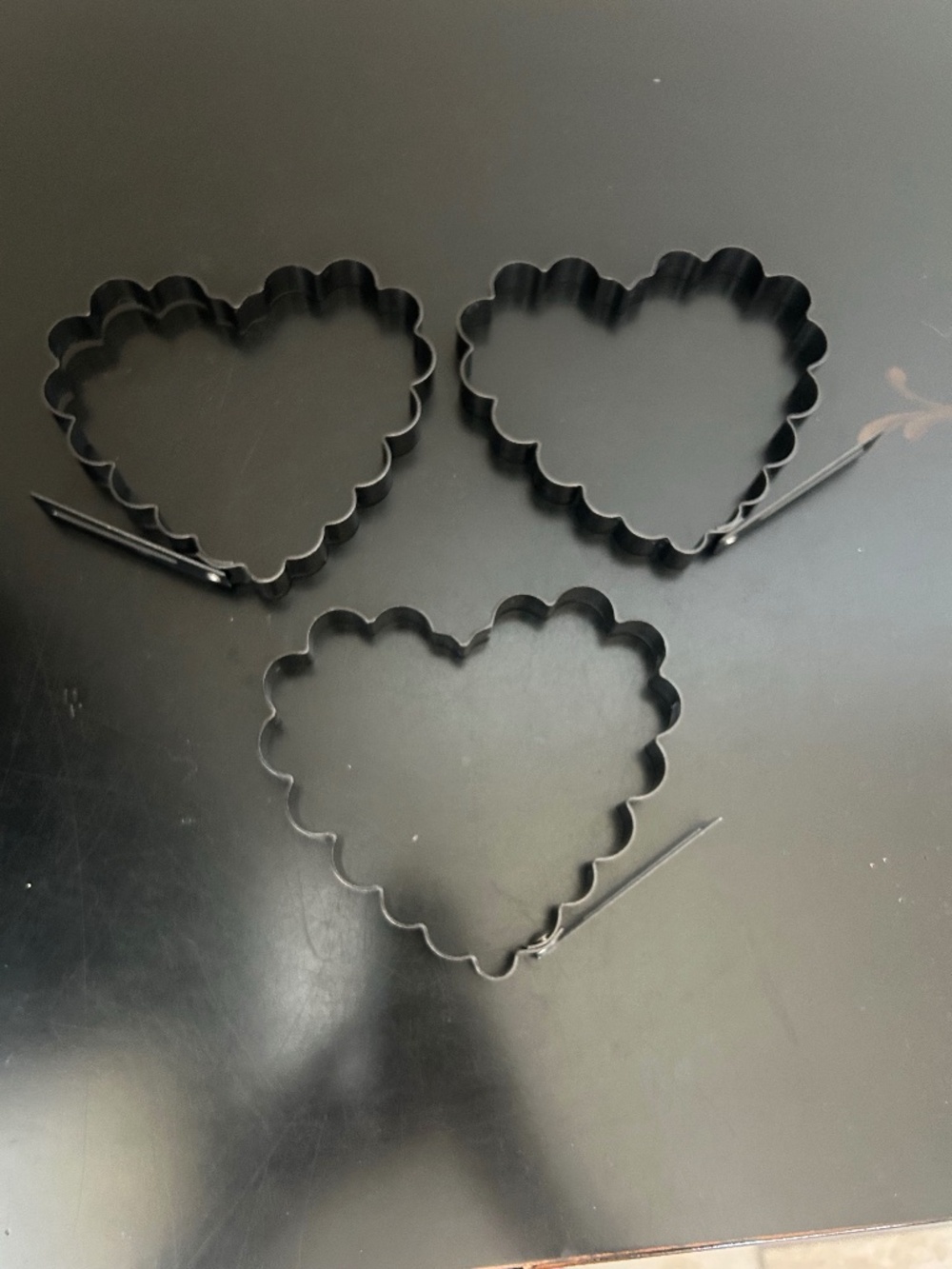 Non-Stick Heart Shaped Egg/Pancake Molds. Set of 3. NWOT